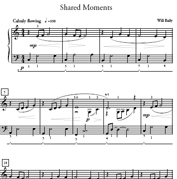 Shared Moments Sheet Music and Sound Files for Piano Students